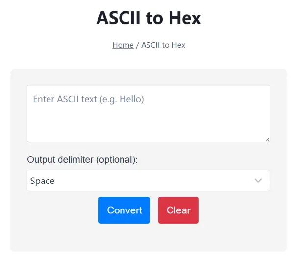 ascii to hex converter