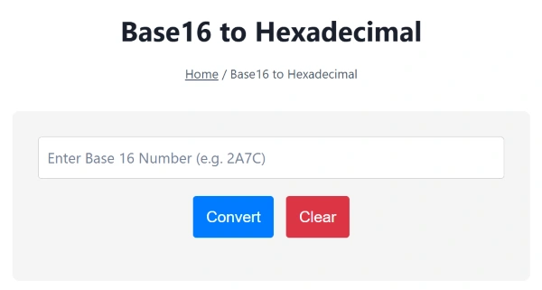 base16 to hexadecimal converter