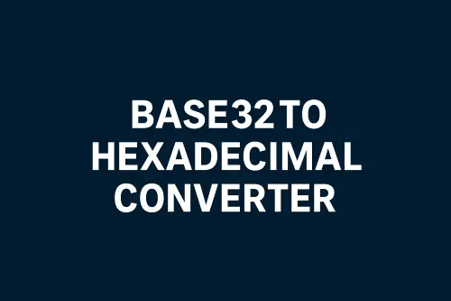 base32 to hex base32 to hex