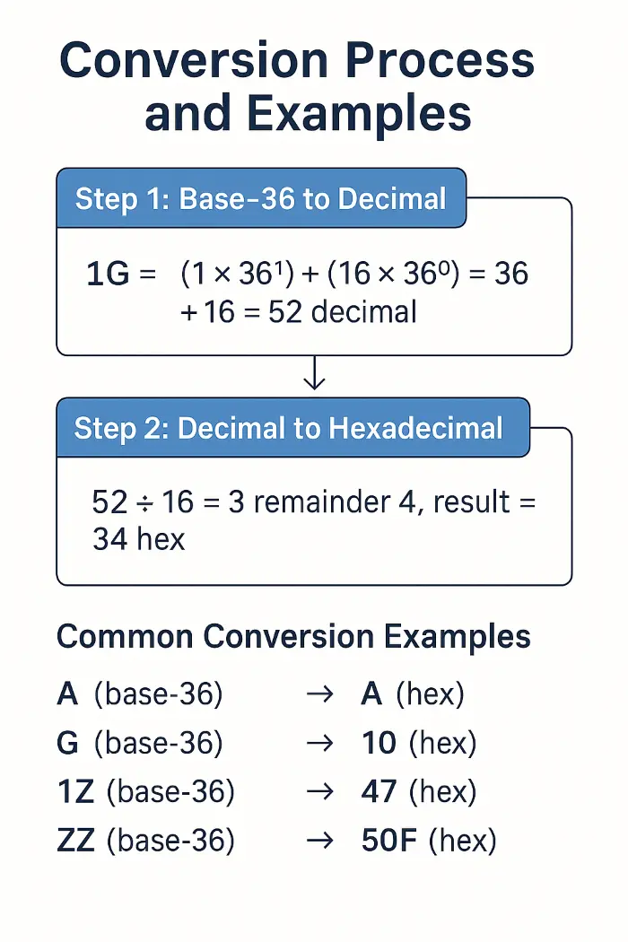 base36 to hex conversion infographic base36 to hex conversion infographic