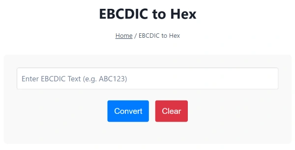 EBCDIC to hex converter