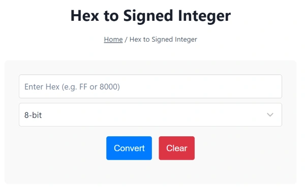 hex to Signed integer converter hex to Signed integer converter