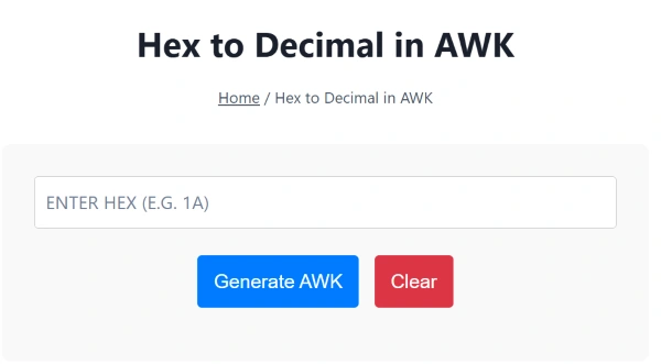 hex to decimal in awk hex to decimal in awk