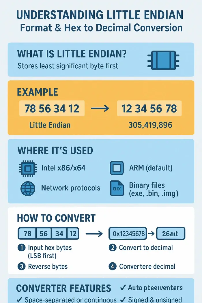 how does little endian hex to decimal work