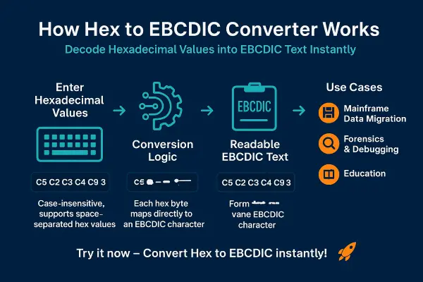 how hex to EBCDIC converter works
