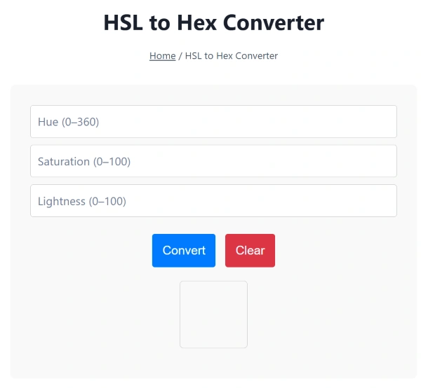 HSL to Hex Converter