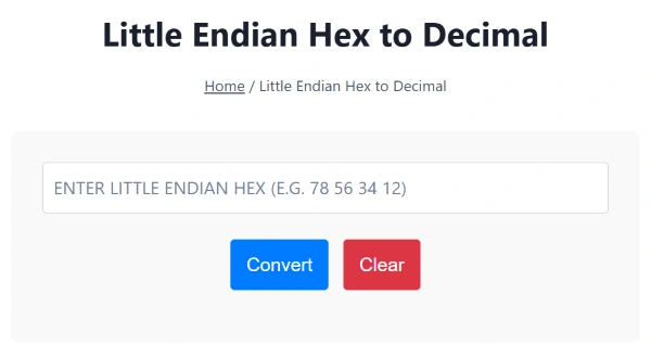little endian hex to decimal