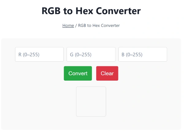 RGB to hex converter