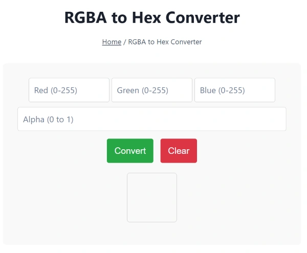 RGBA to hex converter