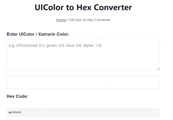 UIColor to Hex Converter UIColor to Hex Converter